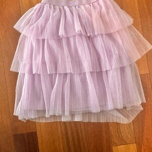 H&M Pink Mini Bubble Skirt with Tiered High-Low Design for Prom